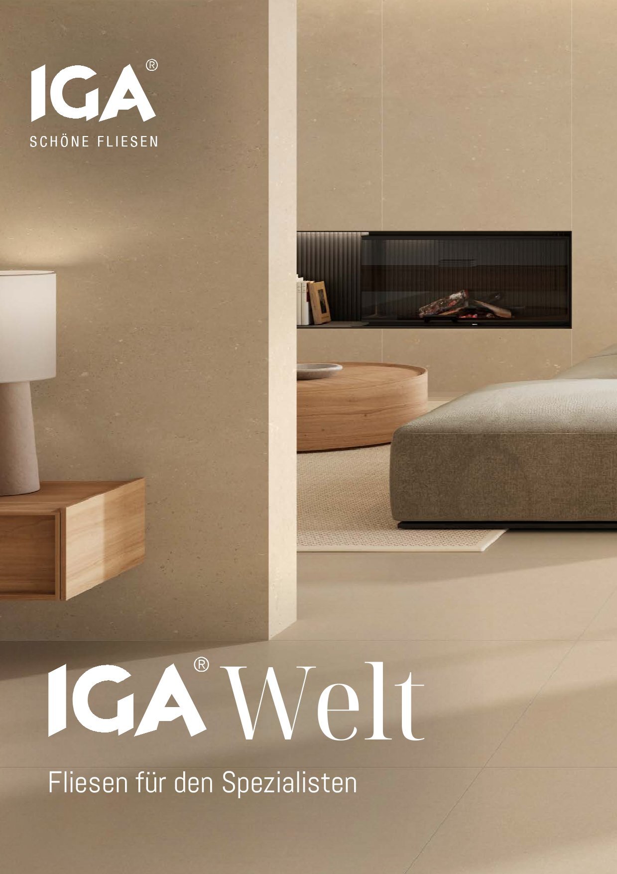 IGA Sortimentsübersicht 2026 - Fliesen-Katalog Deckblatt - Viele Fliesen und mehr, Anwendungsbeispiele, technische Informationen, Inspiration für Ihr Zuhause.